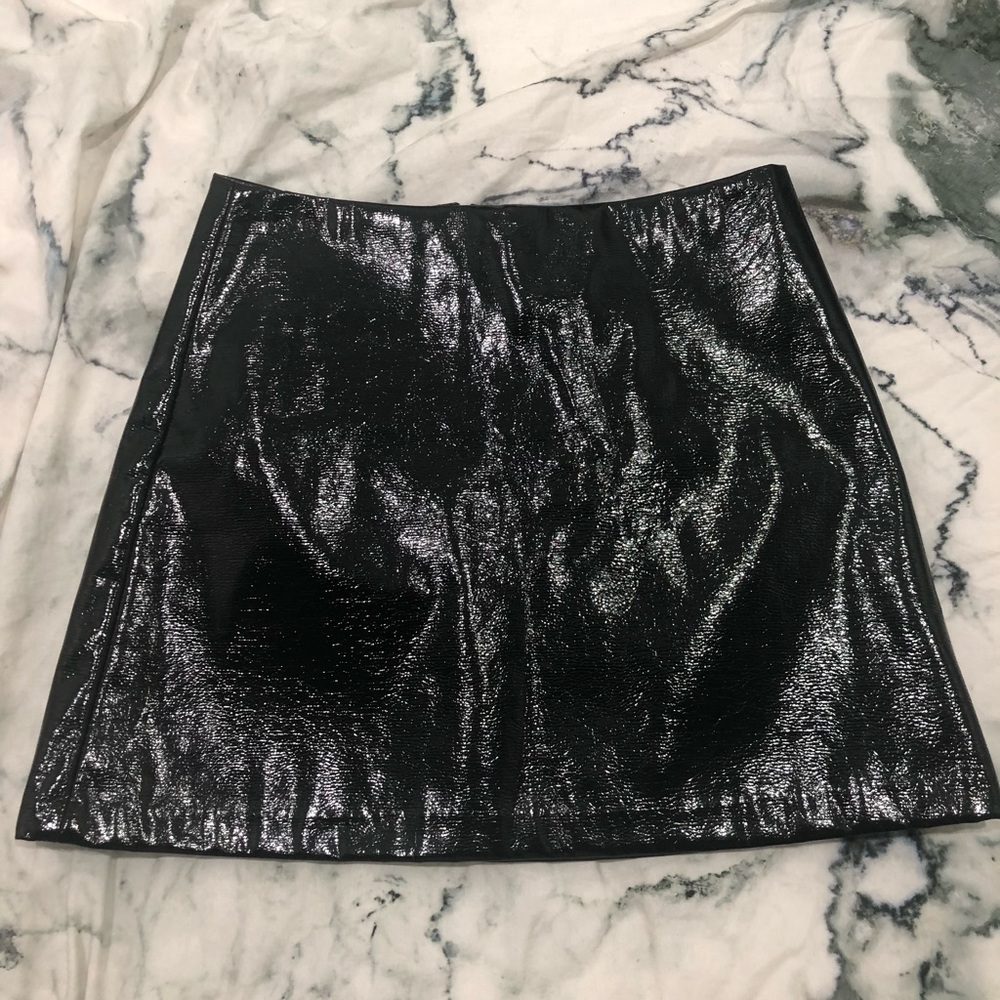 black mini skirt